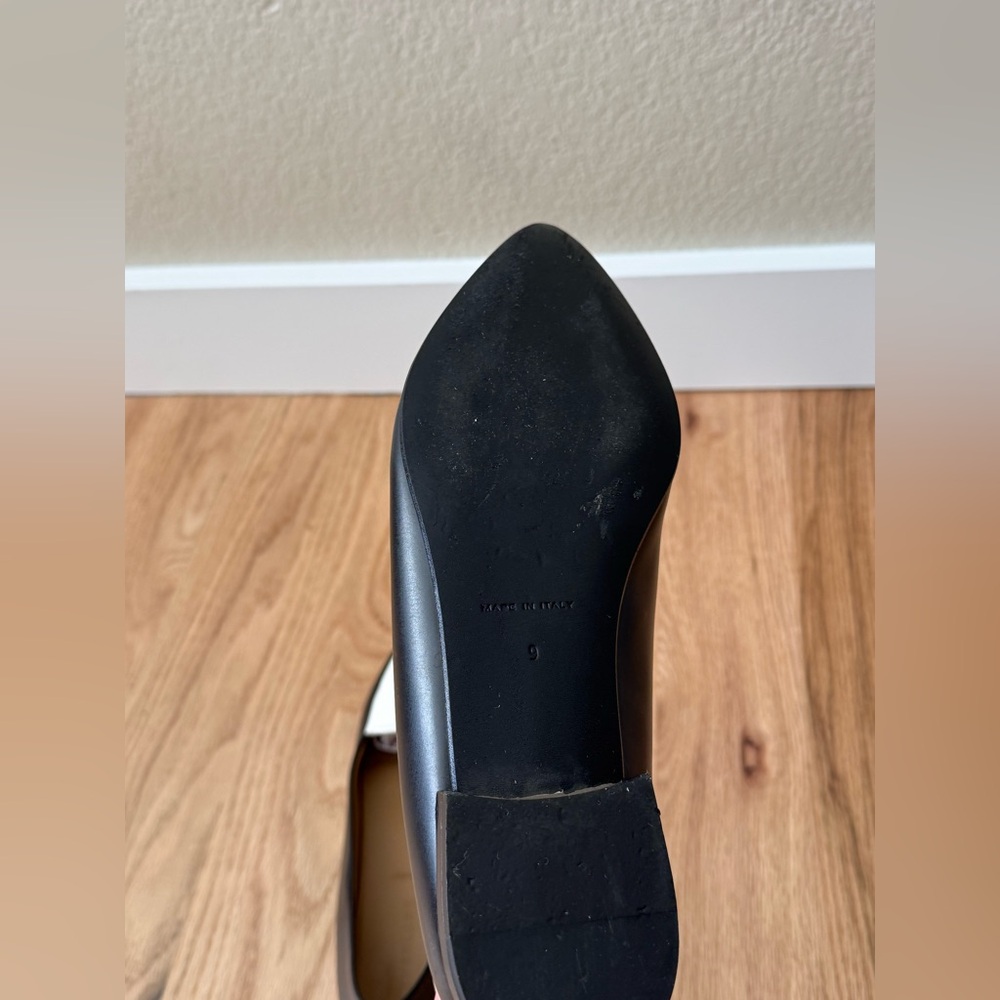 Everlane Leather The Modern Point Loafers Flats Black White Size 9 - Picture 6 of 12
